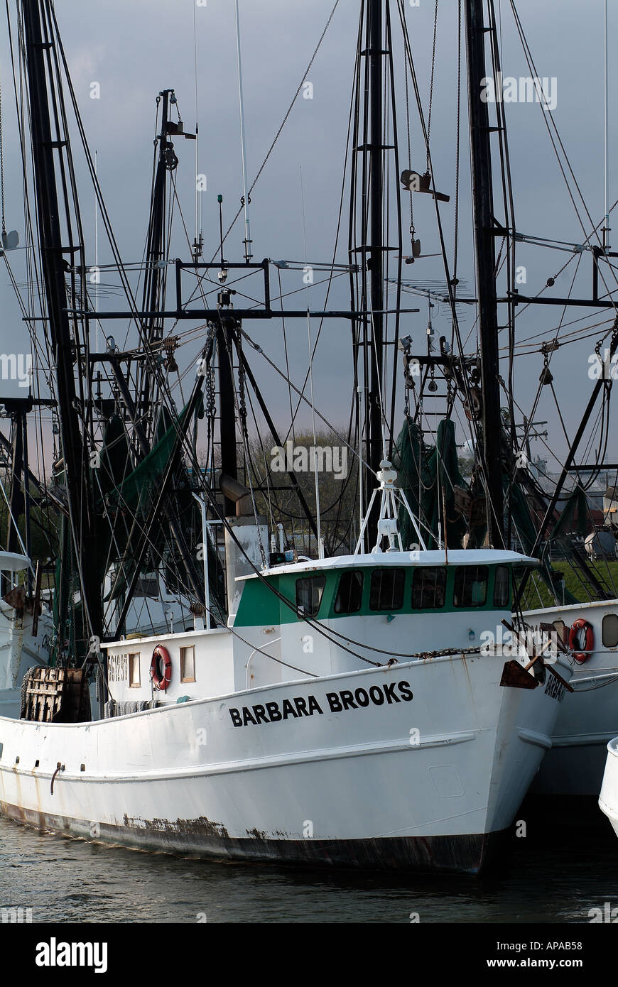Texas shrimpers in the Freeport harbour Stock Photo
