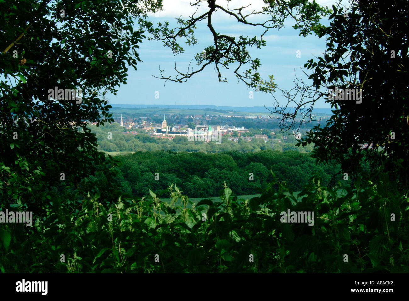 Central Oxford from Wytham Woods Stock Photo