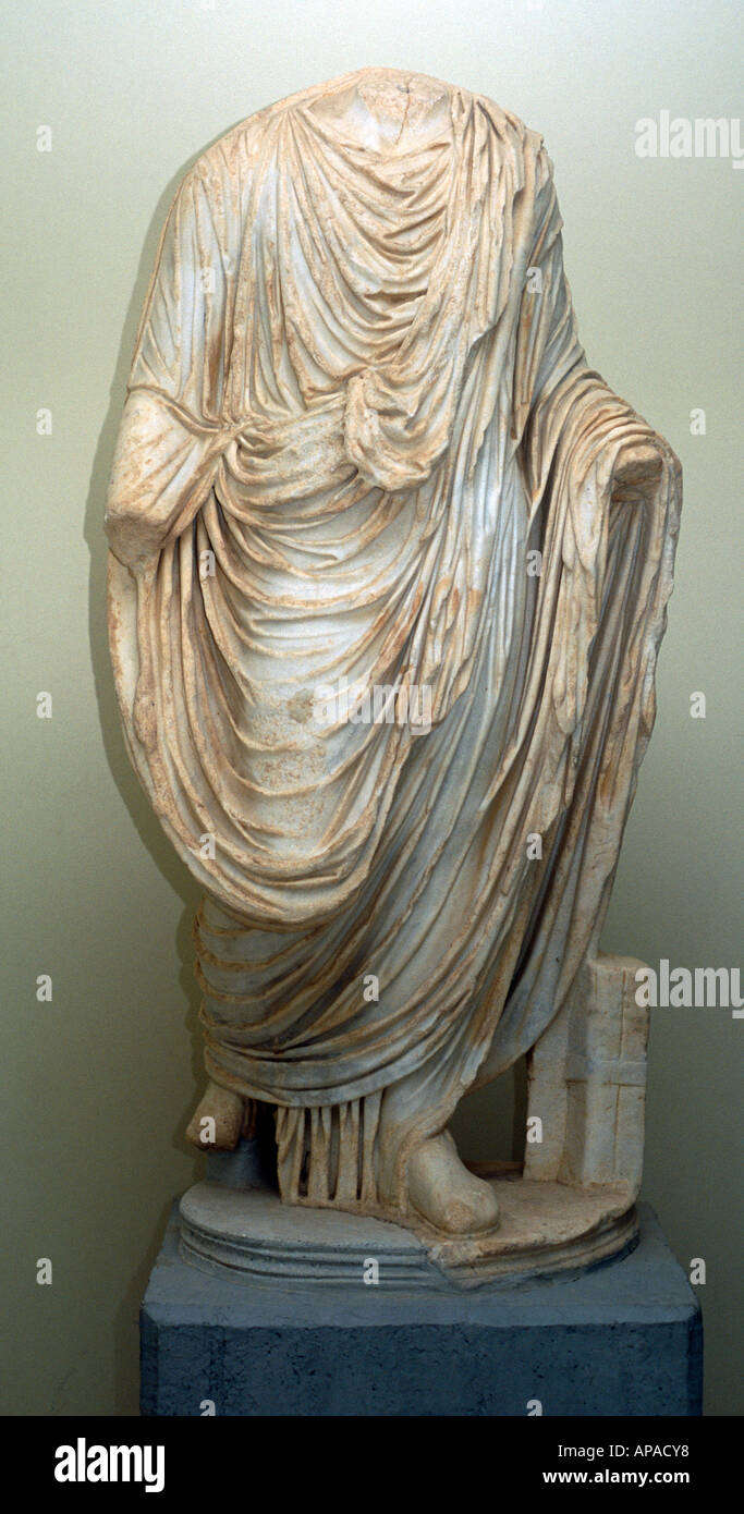 Headless statue of male figure, Roman period, National Museum, Libya Stock Photo