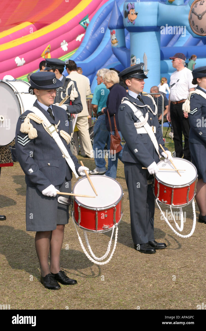 RAF Cadet Band at the RAFA Battle of Britain Airshow Shoreham by Sea Airport September 2006 Stock Photo