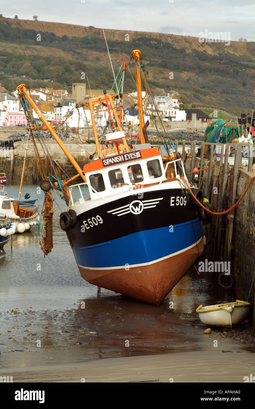 Lyme Regis Dorset Southern England UK fishing boat The Cobb Stock Photo ...