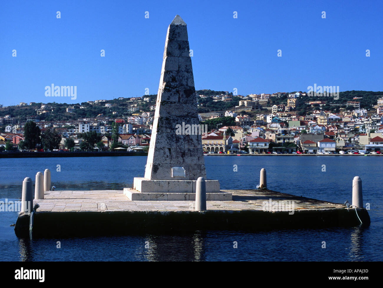 Monument Koutavos Lagoon Argostoli Stock Photo Alamy