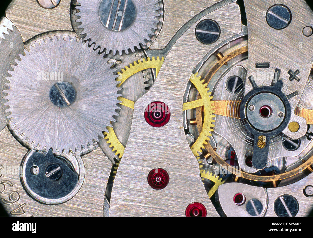 Works of steel pocket watch Stock Photo Alamy