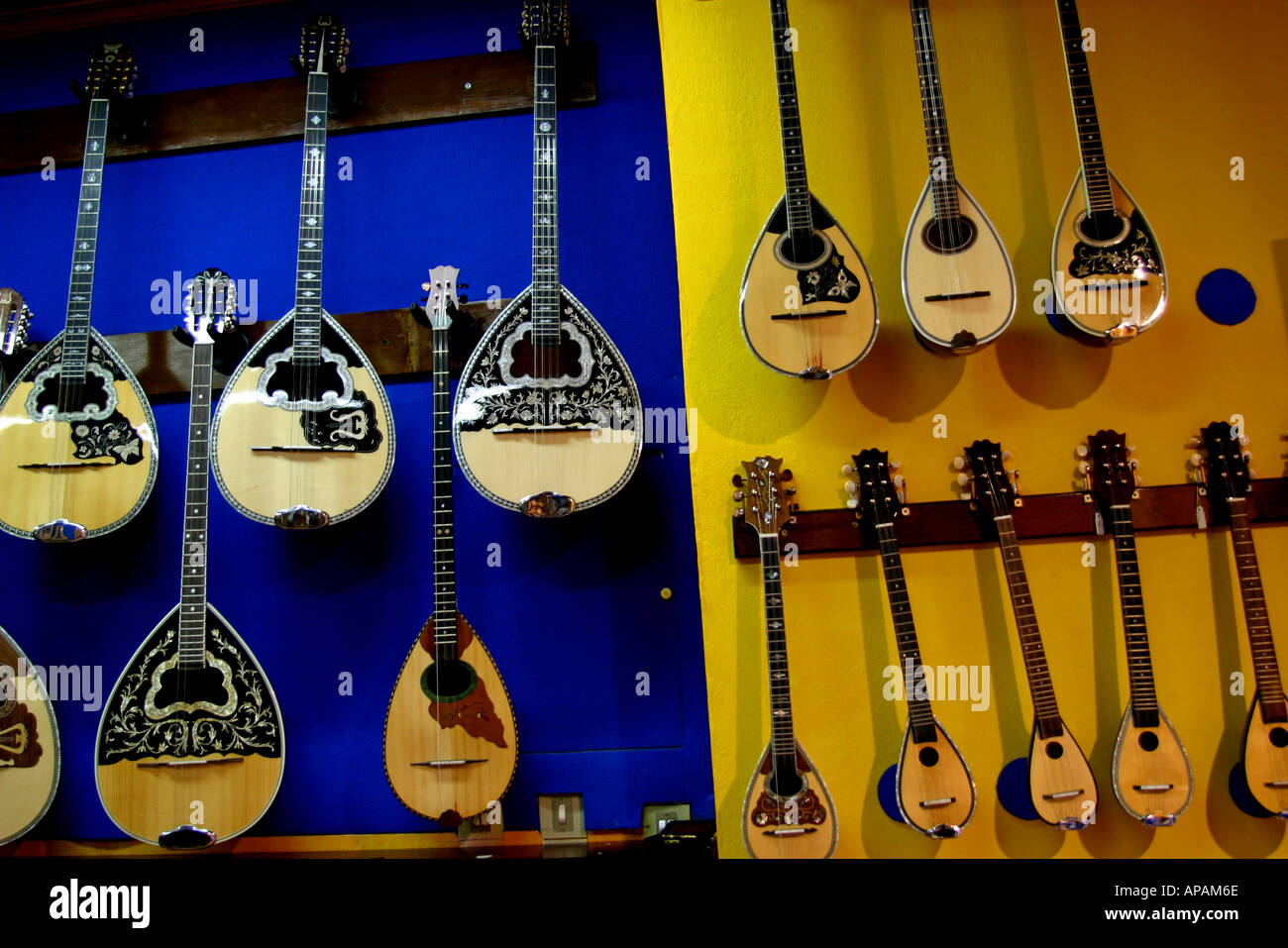 greece ionian lefkas bouzouki shop in lefkas town Stock Photo Alamy