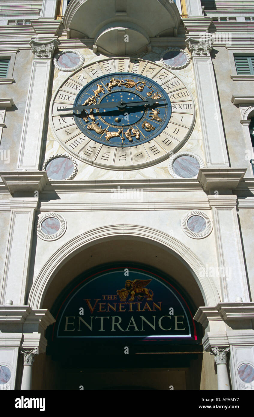 Clock above entrance to the Hotel and Casino, Las Vegas