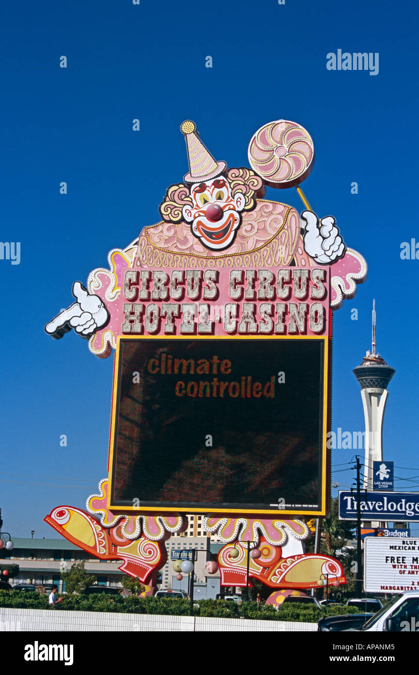 Circus Circus Hotel and Casino sign, Las Vegas, Nevada, USA Stock Photo