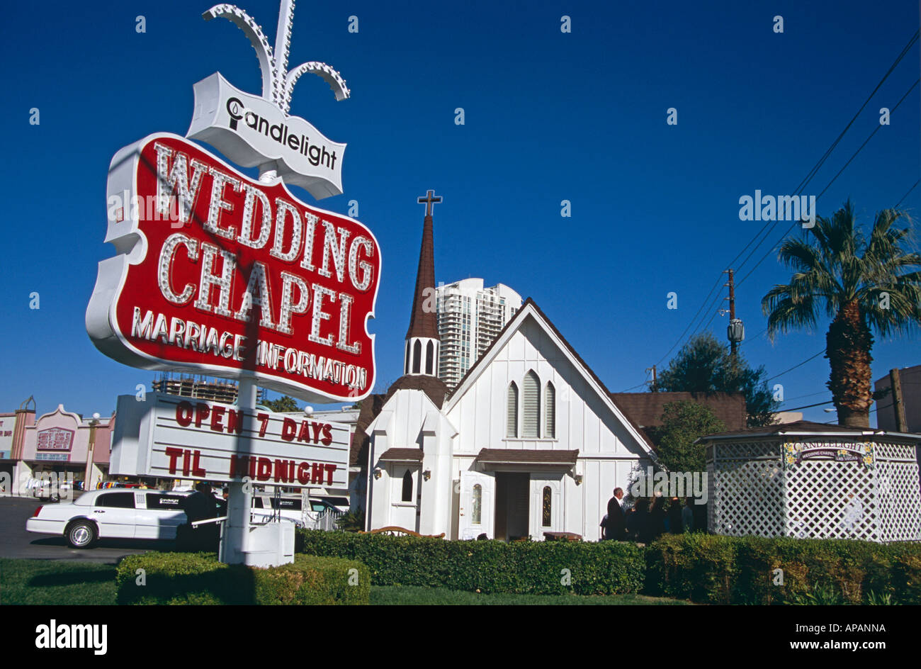 Candlelight Wedding Chapel Las Vegas Nevada Usa Stock Photo