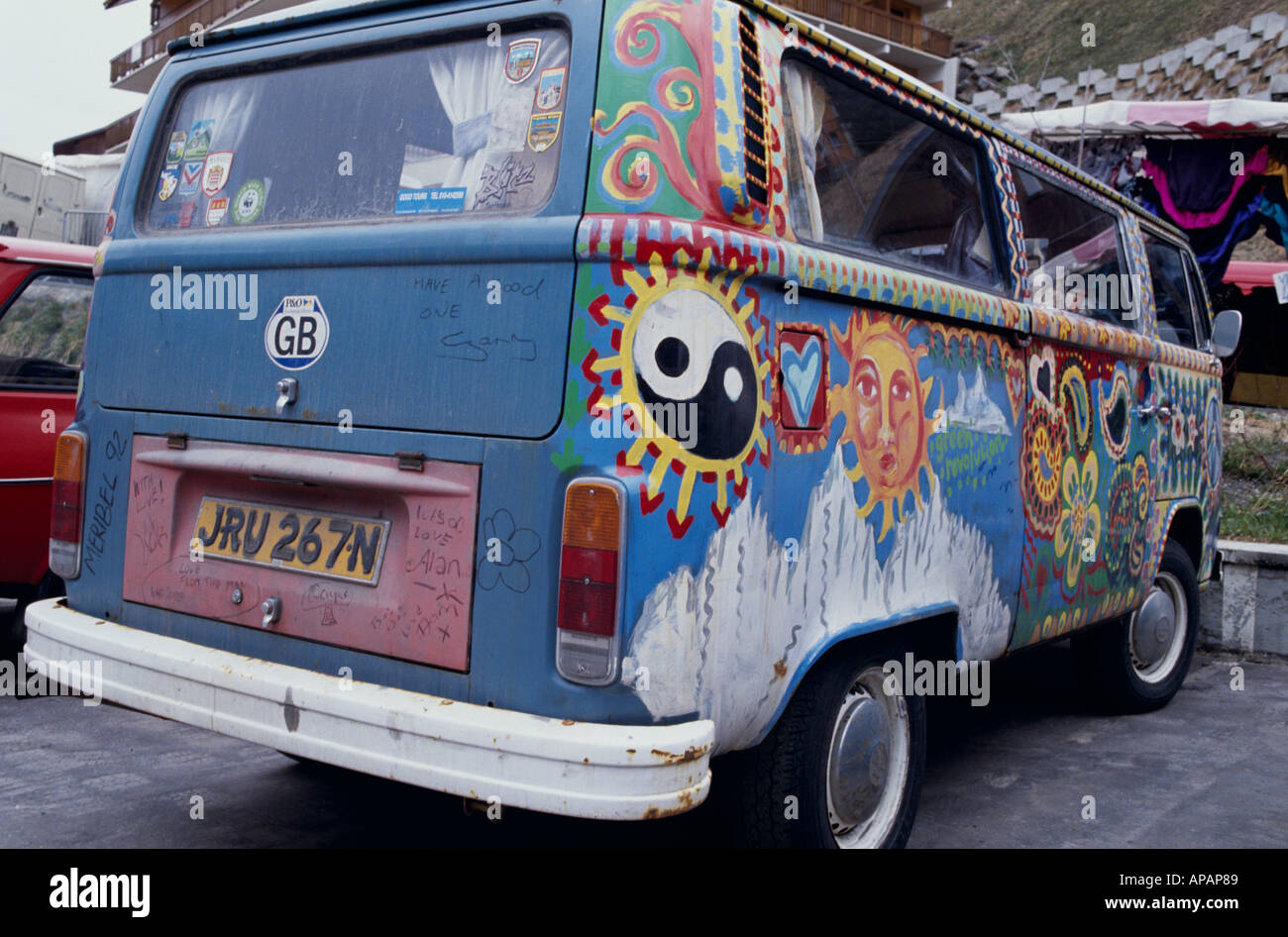 Psychedelic VW Camper Van Glastonbury Festival Somerset U.K. England
