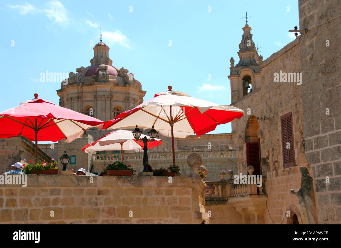 Mdina Cafe Malta Stock Photo Alamy