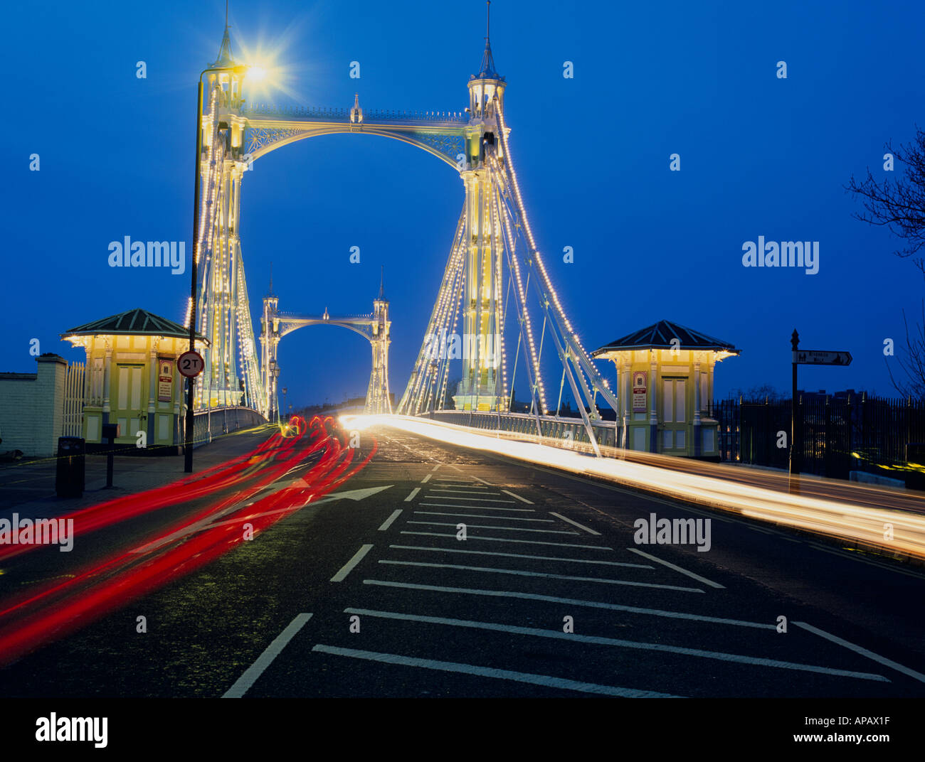 Albert Bridge London England U.K Stock Photo Alamy