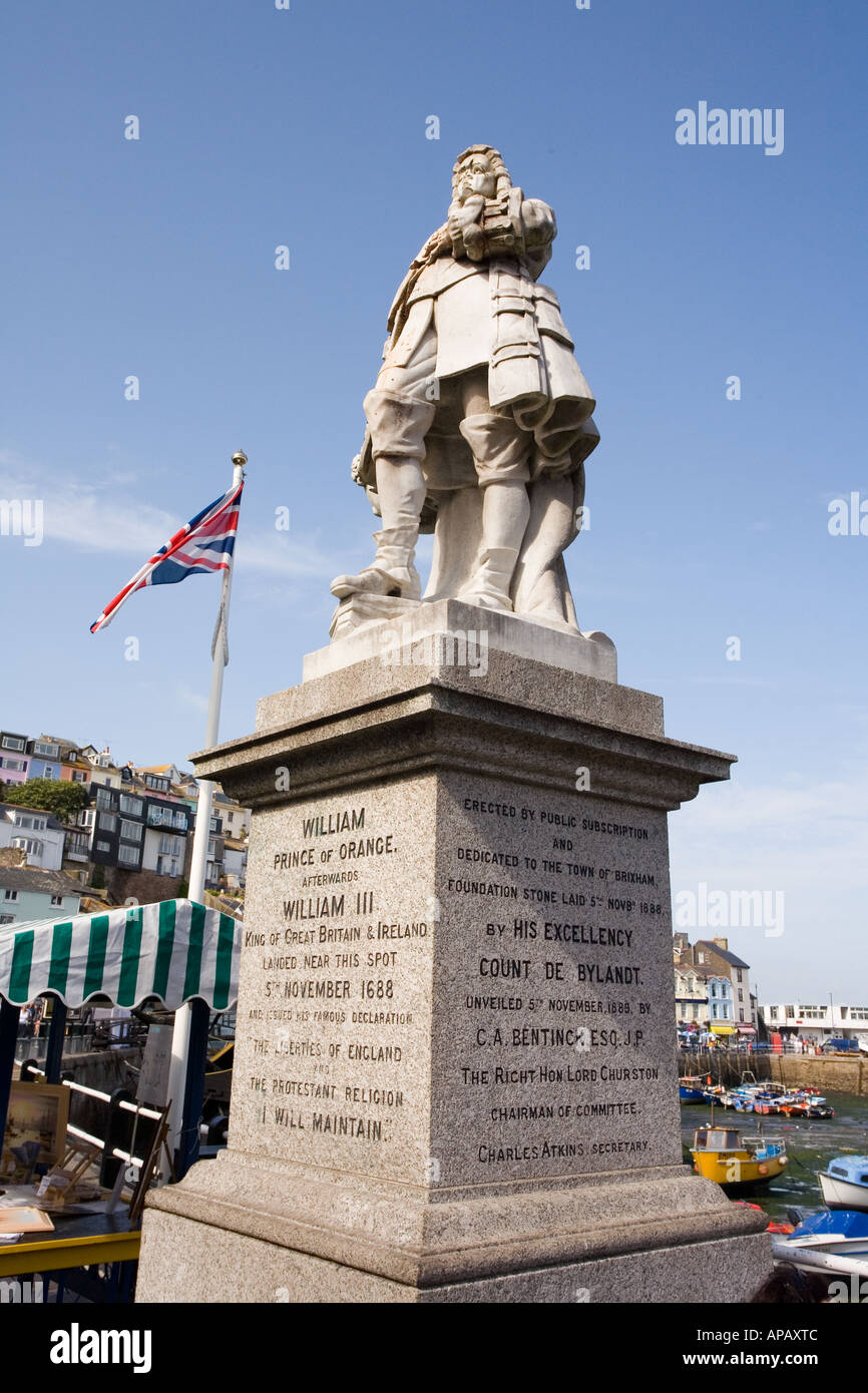 Statue of William of Orange Brixham harbour, Devon, England Stock Photo Alamy