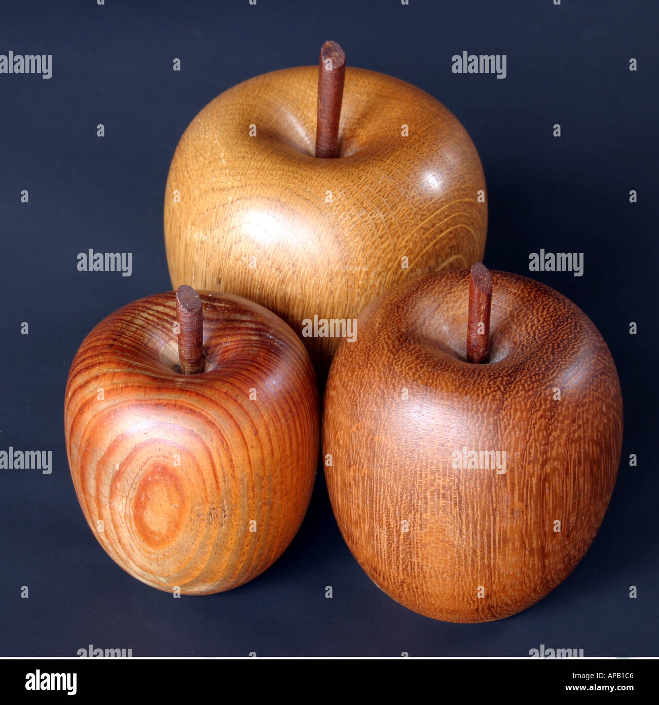 Wood turned apples Stock Photo Alamy
