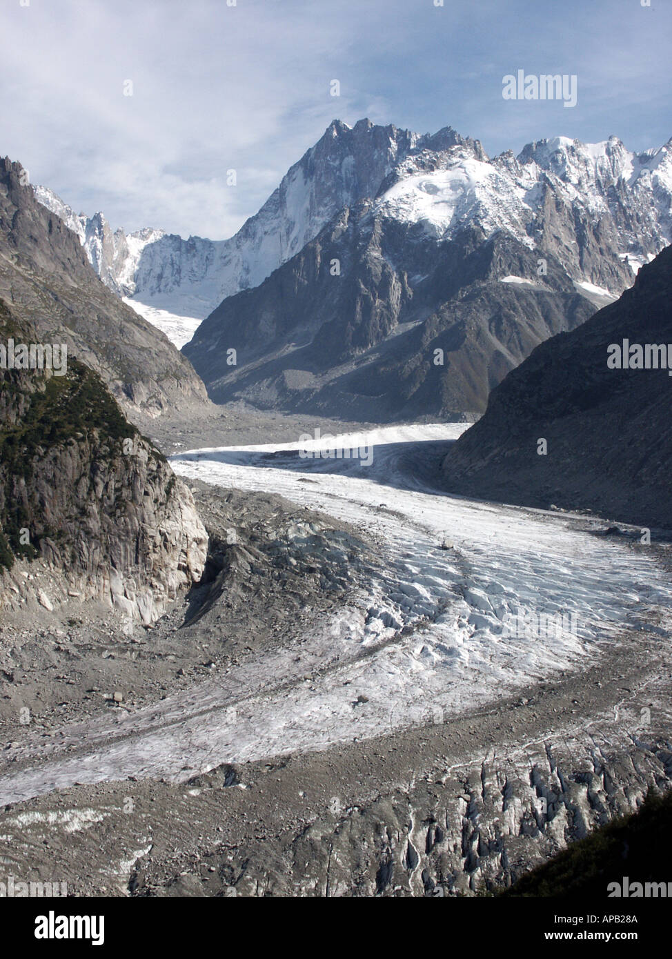 Mer de glace glacier near Chamonix Stock Photo