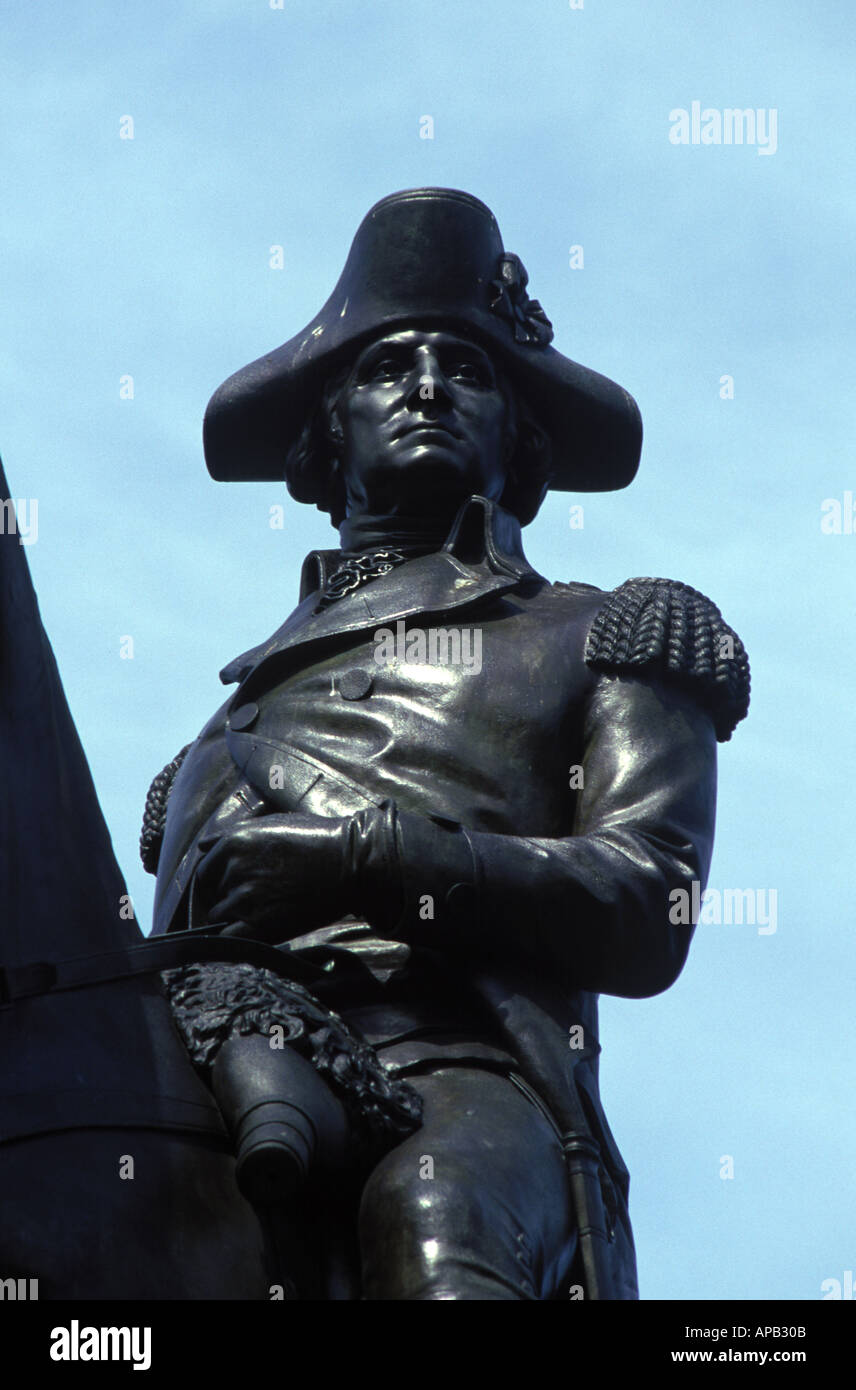 The Statue of George Washington in the Public Garden Boston Massachusetts Stock Photo