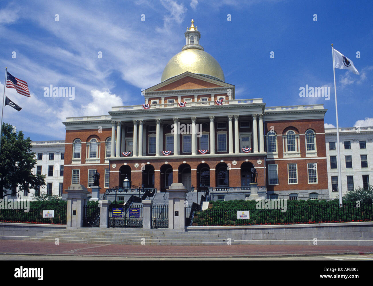The Massachusetts Statehouse on Beacon Hill in Boston Stock Photo