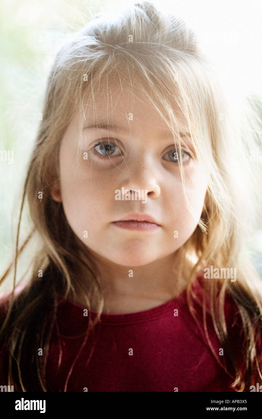 Portrait of a pretty girl with long blonde hair Stock Photo - Alamy