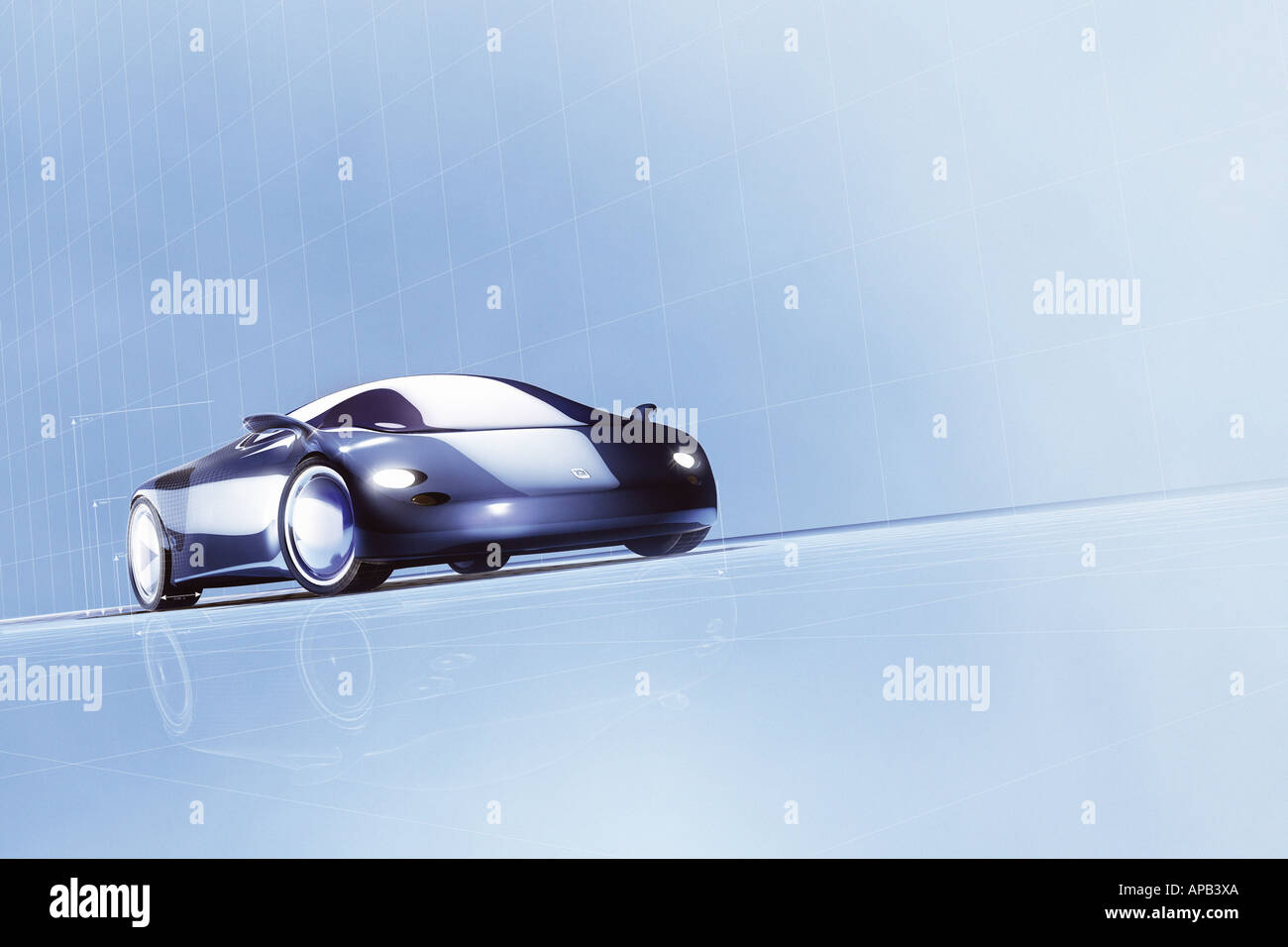 Concept car on a pale blue background Stock Photo