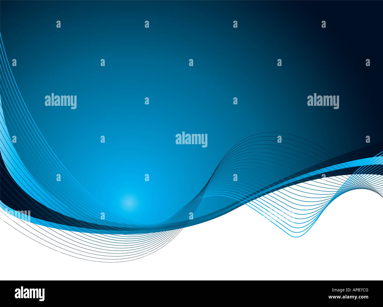 Illustrated abstract background with flowing blue lines with copy space ...