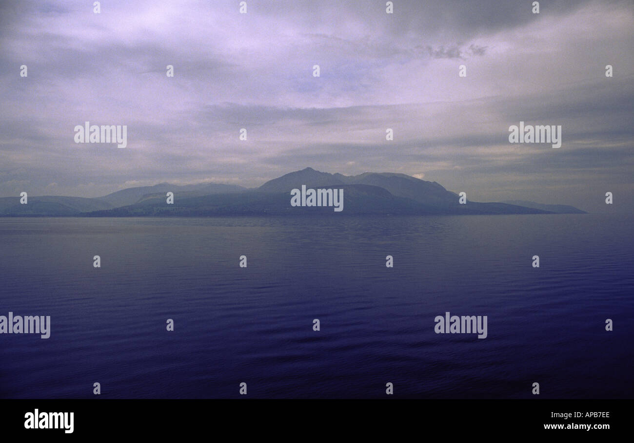 Approaching Brodick Bay Arran Western Isles of Scotland UK Stock Photo