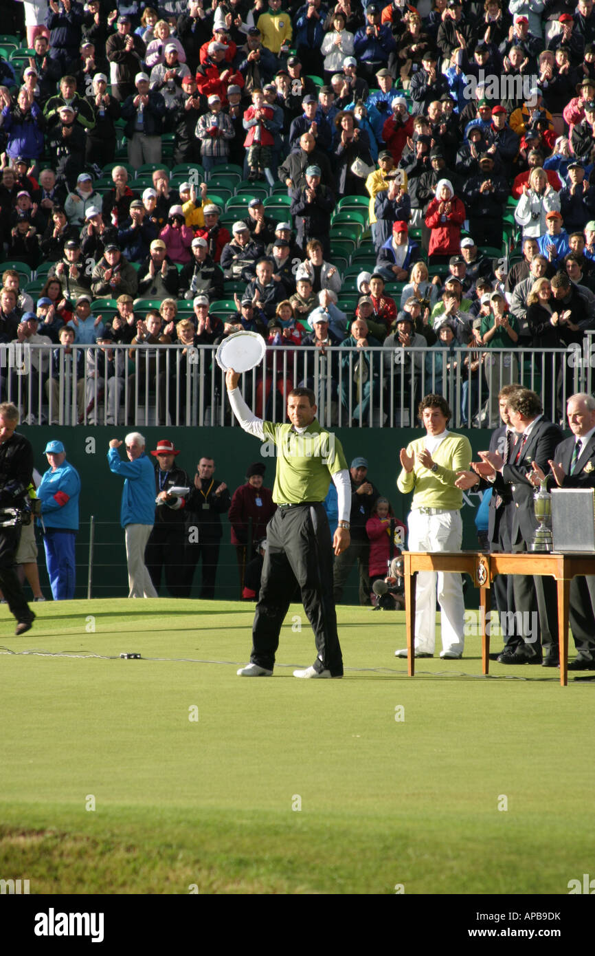 Winners presentation ceremony 2007 Open golf championship Carnoustie Sergio Garcia runner-up Stock Photo