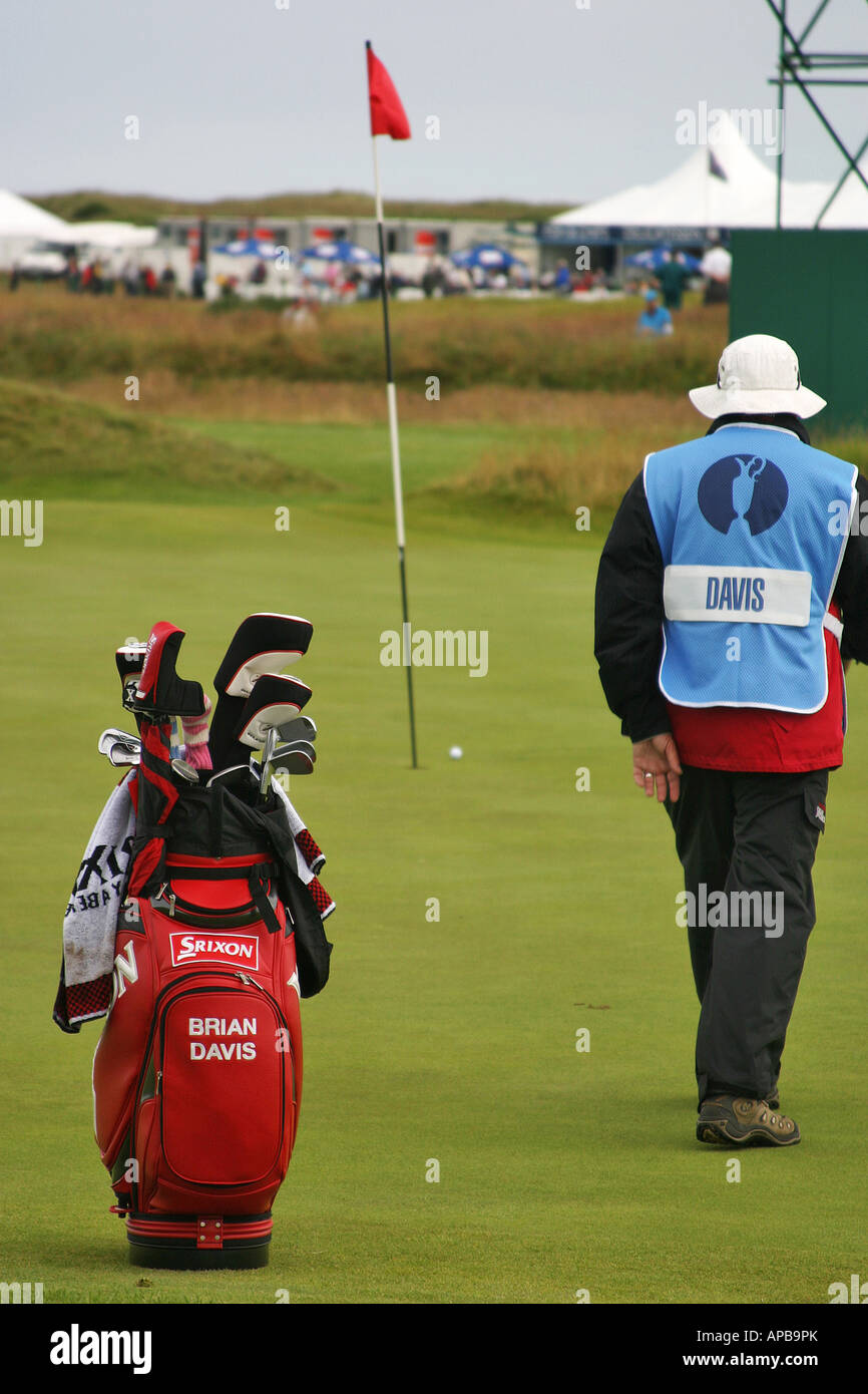 Caddie and golf bag Stock Photo Alamy