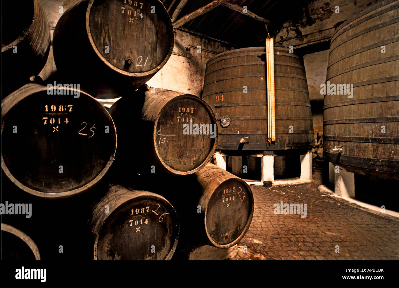 Portugal douro valley port wine Sandeman Vila Nova de Gaia Oporto Stock Photo