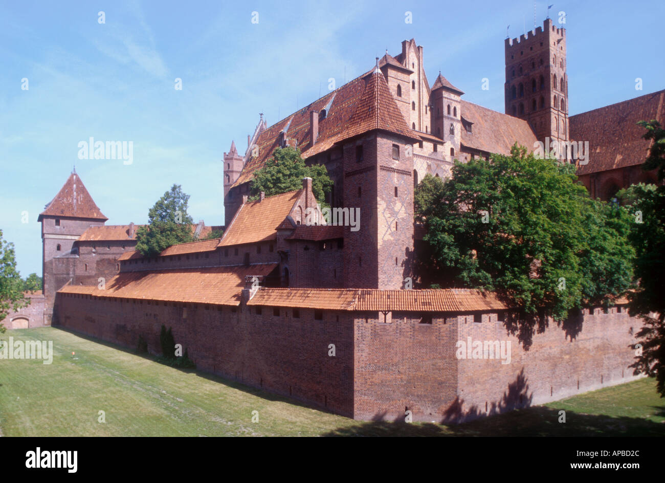 eastside view Marienburg castle centre of th Teutonic Order of Knights Malbork Warmia Poland  Stock Photo