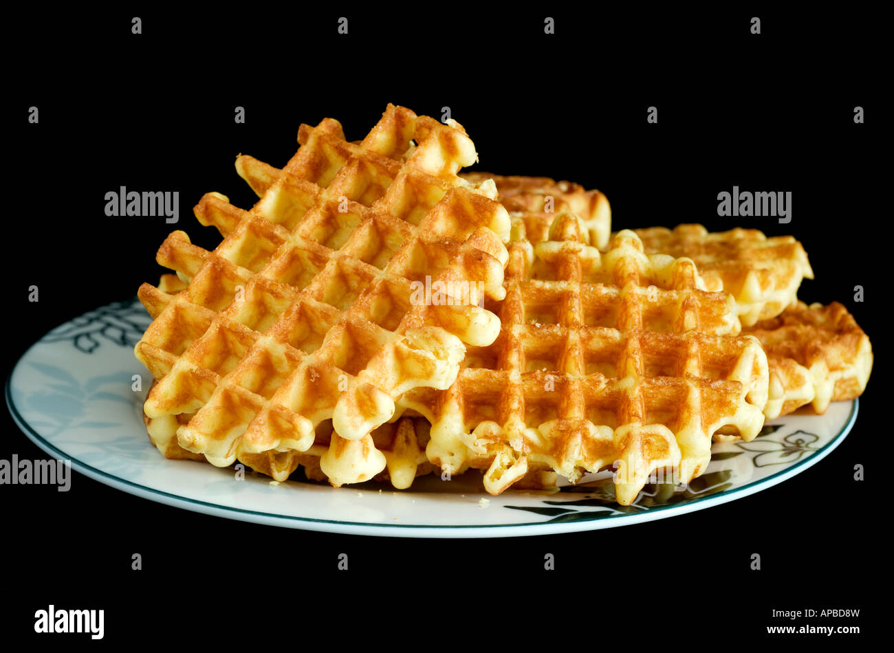 Belgian Waffles on a dark background Stock Photo