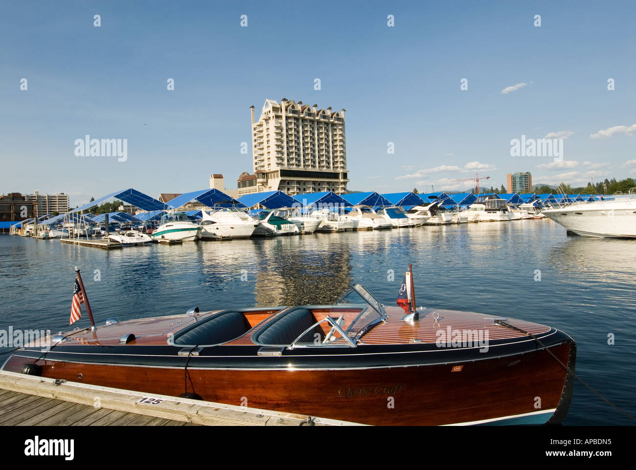 IDAHO COEUR D ALENE ANTIQUE WOODEN BOAT FESTIVAL FLOATING BOARDWALK