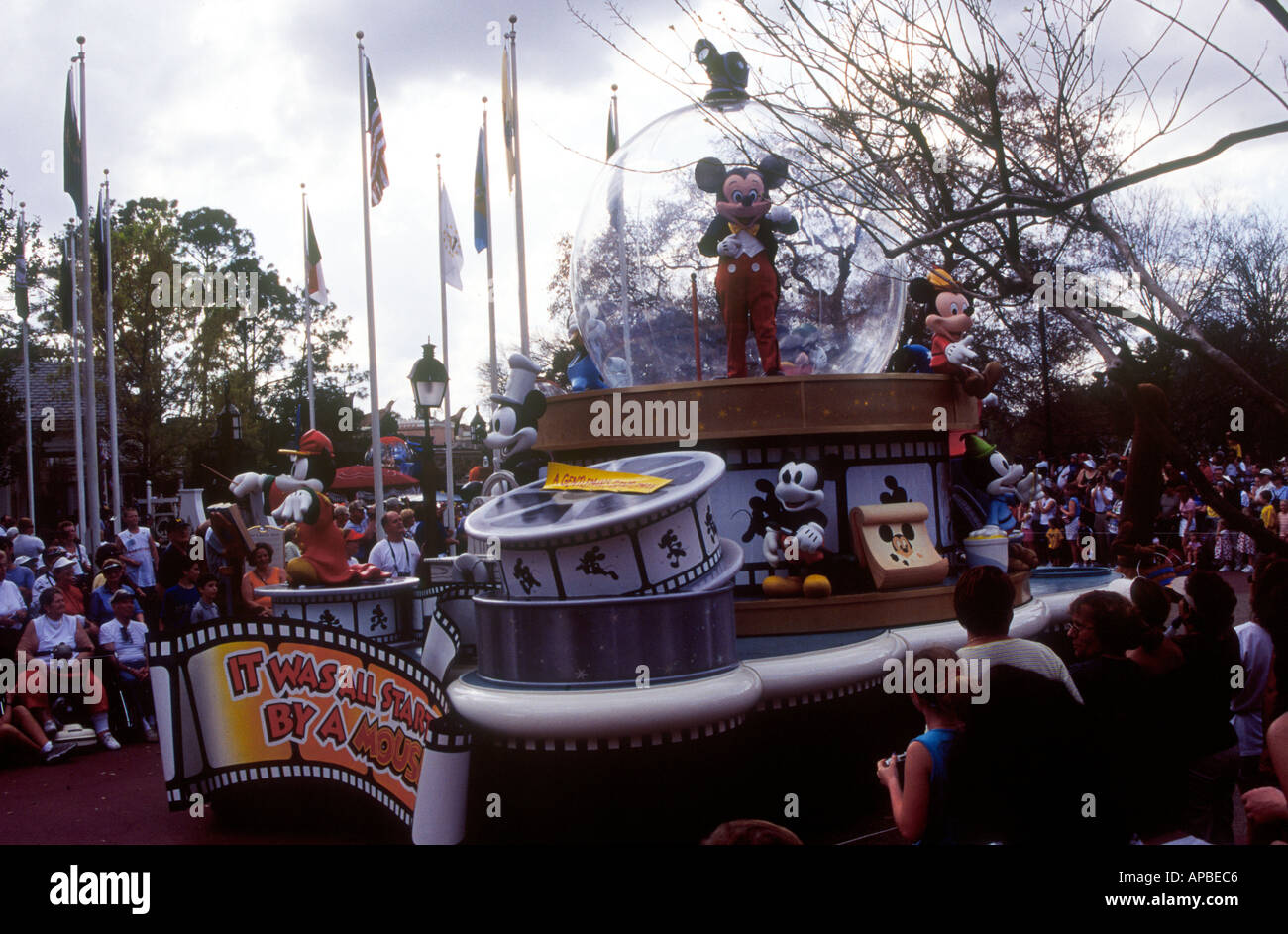 Mickey mouse at disney world florida on the disney parade Stock Photo