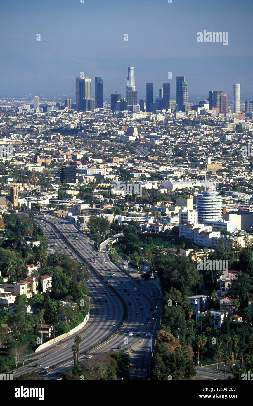 City skyline and freeways of Los Angeles California Stock Photo - Alamy