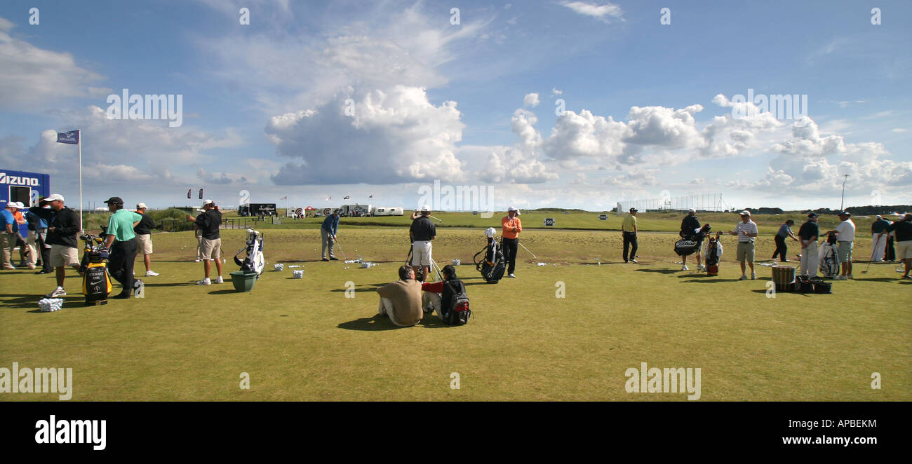 Practice range at the british Open golf championship 2007 Stock Photo