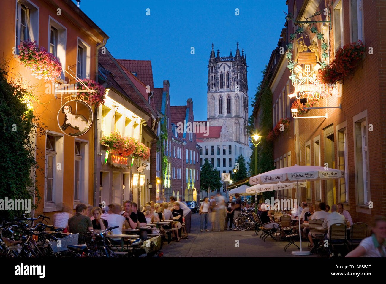 Bars, Kuhviertel, Muenster, Germany Stock Photo - Alamy