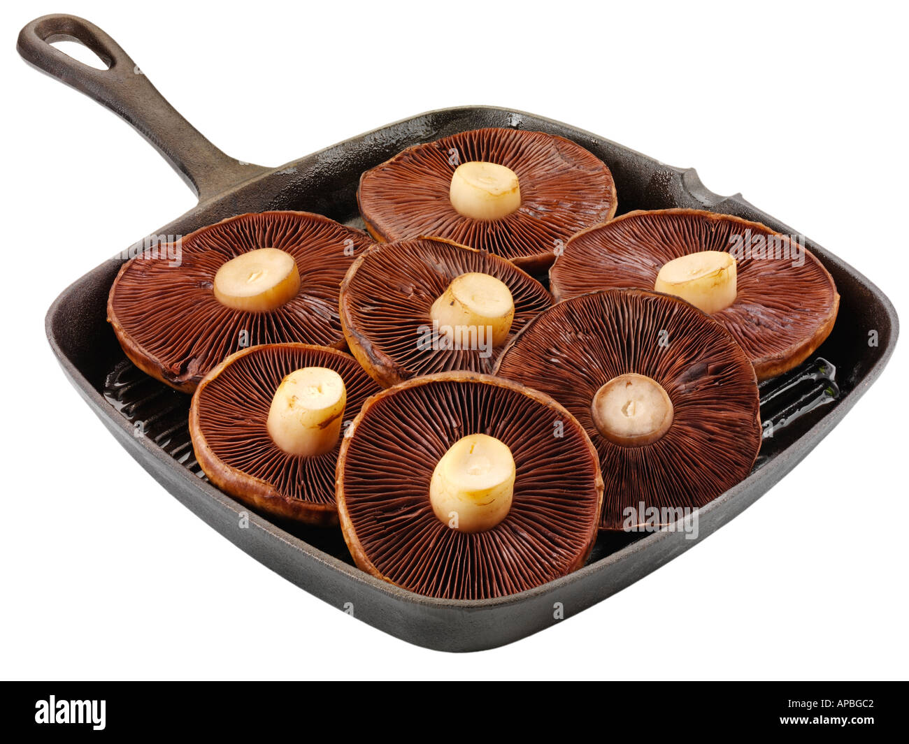 PAN FRIED FLAT MUSHROOMS CUT OUT Stock Photo Alamy