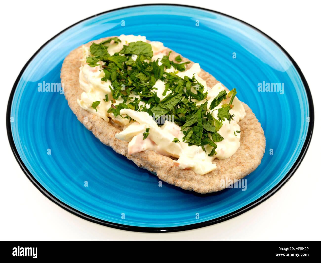 Wholemeal Pitta Bread with Coleslaw Stock Photo Alamy