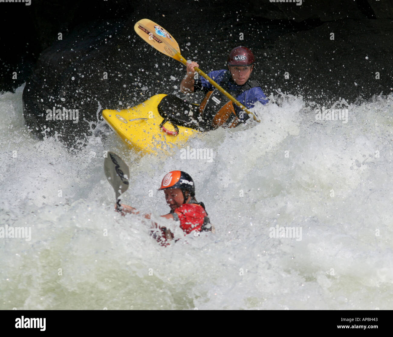 pillow rock upper gauley kayak kayakers Stock Photo