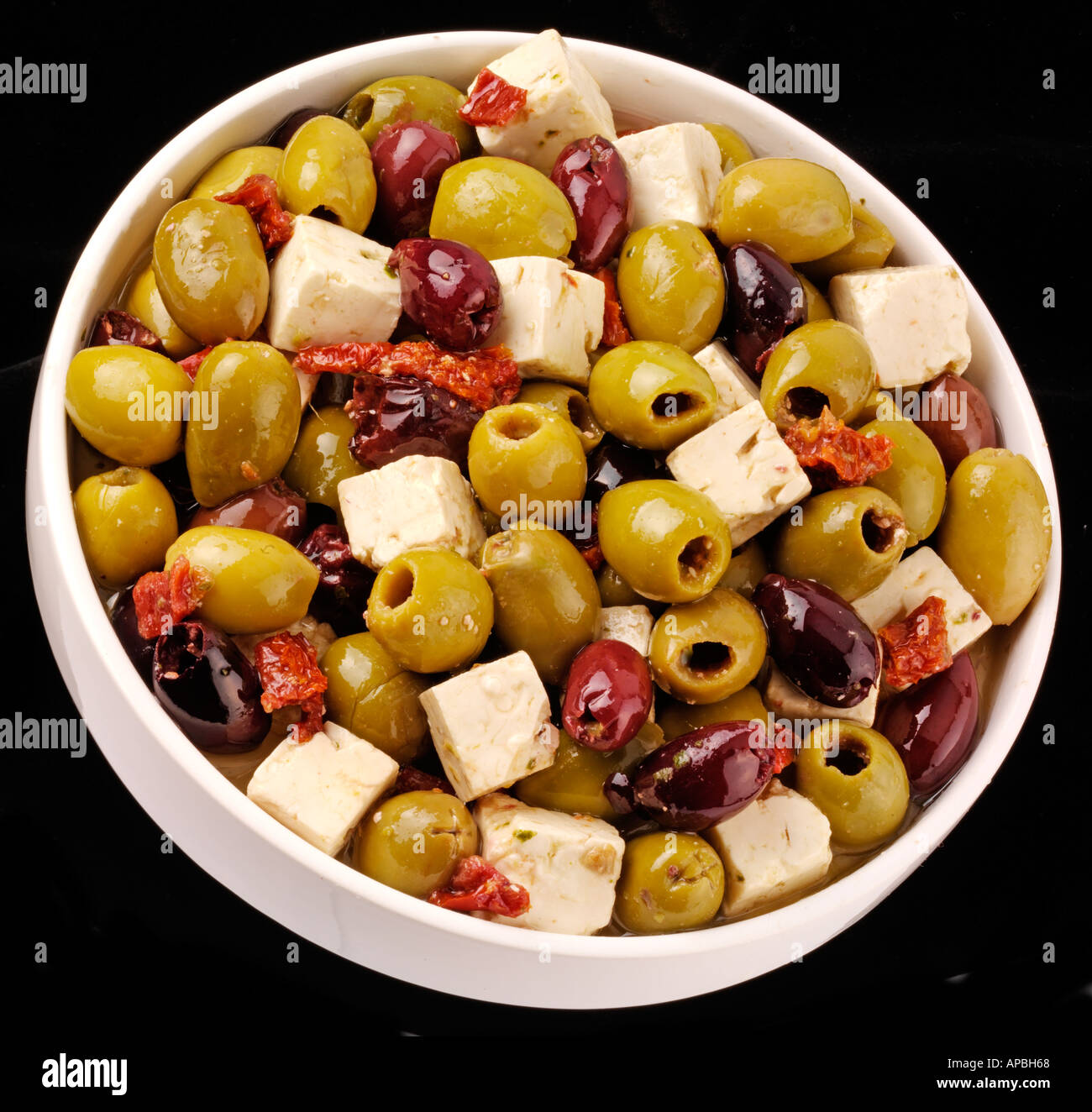 GREEK OLIVE MIX WITH FETA CHEESE Stock Photo Alamy