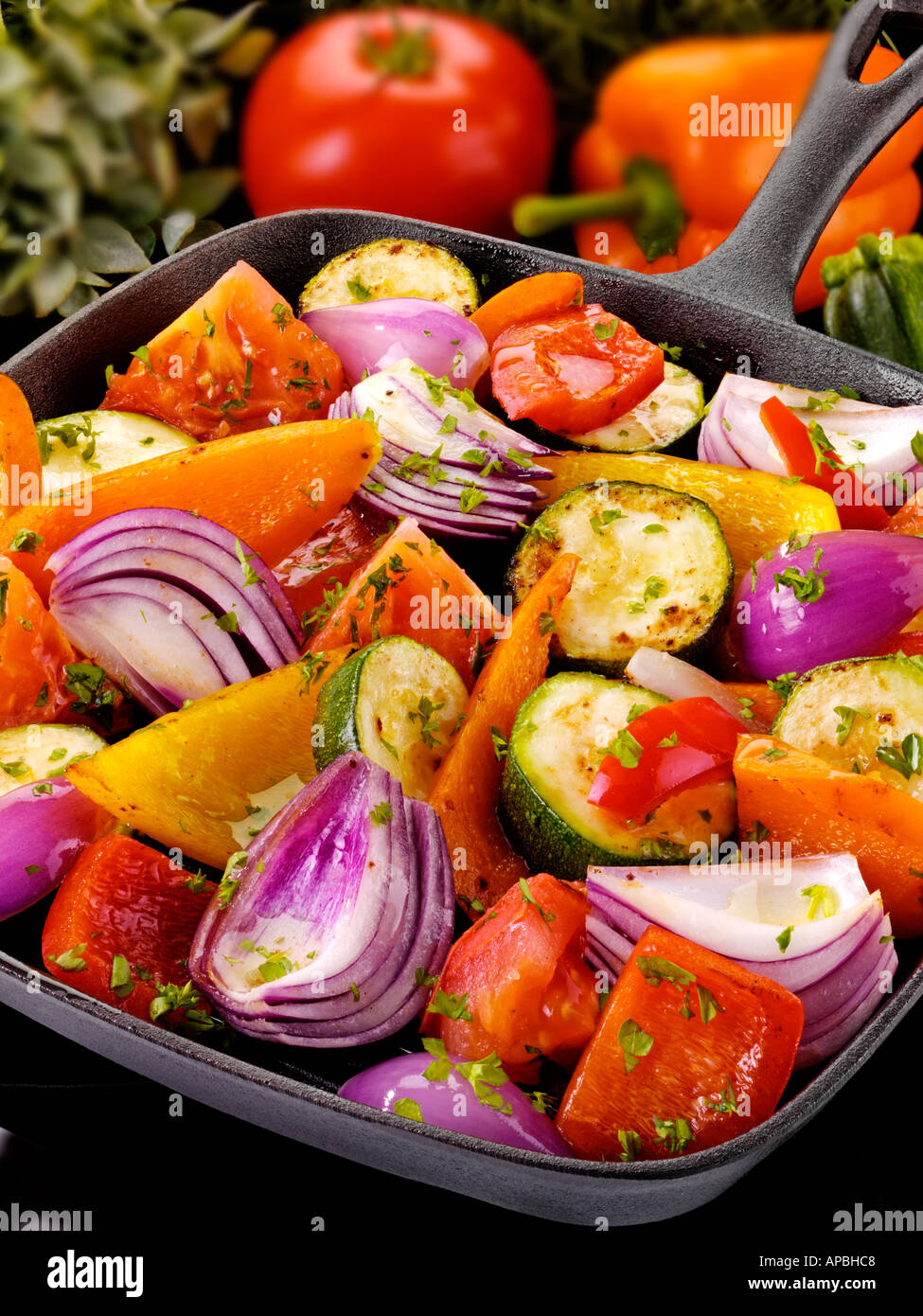 PAN FRIED MEDITERRANEAN VEGETABLES Stock Photo Alamy