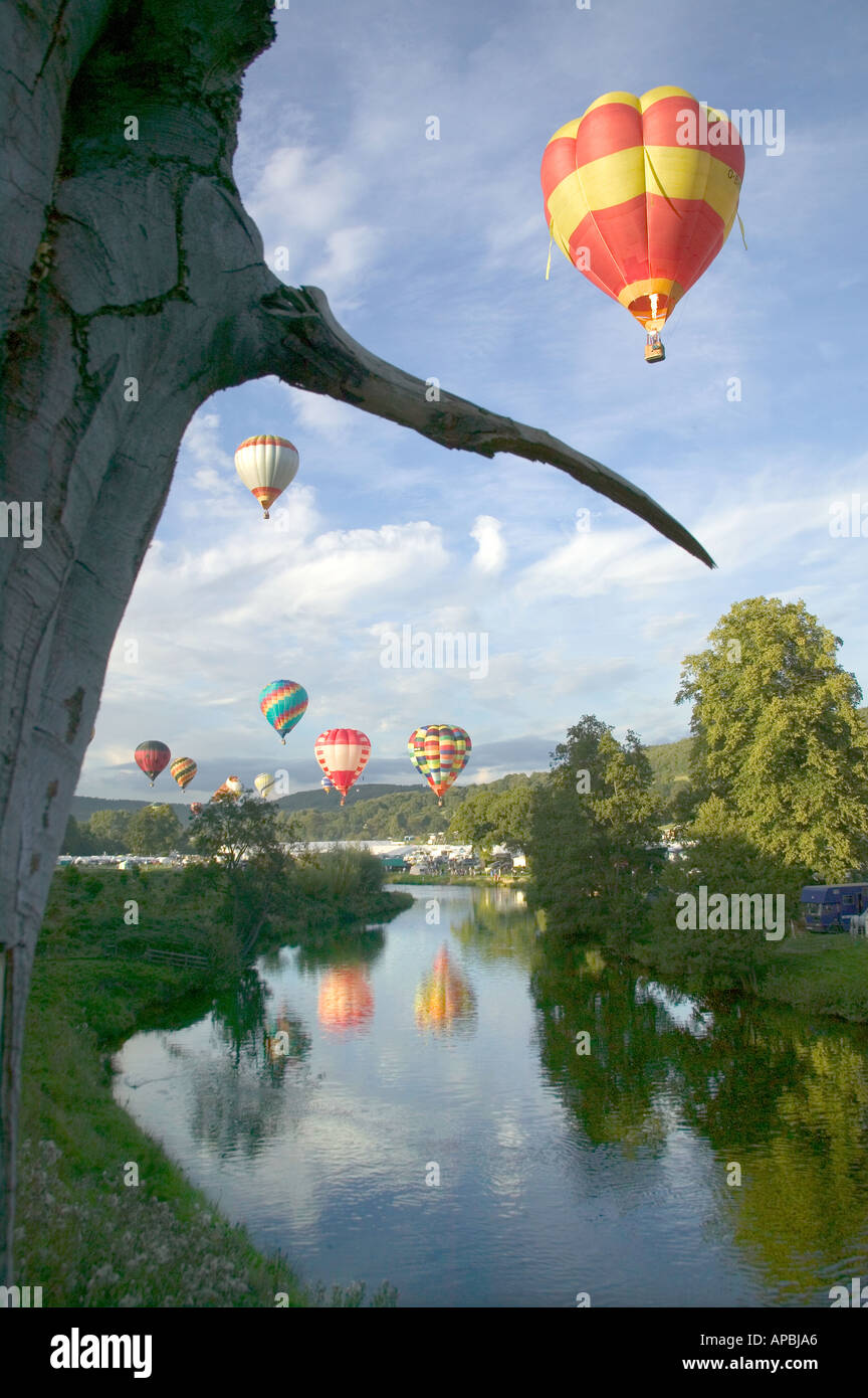 Hot Air Balloons Flying in Blue Sky Stock Photo - Alamy
