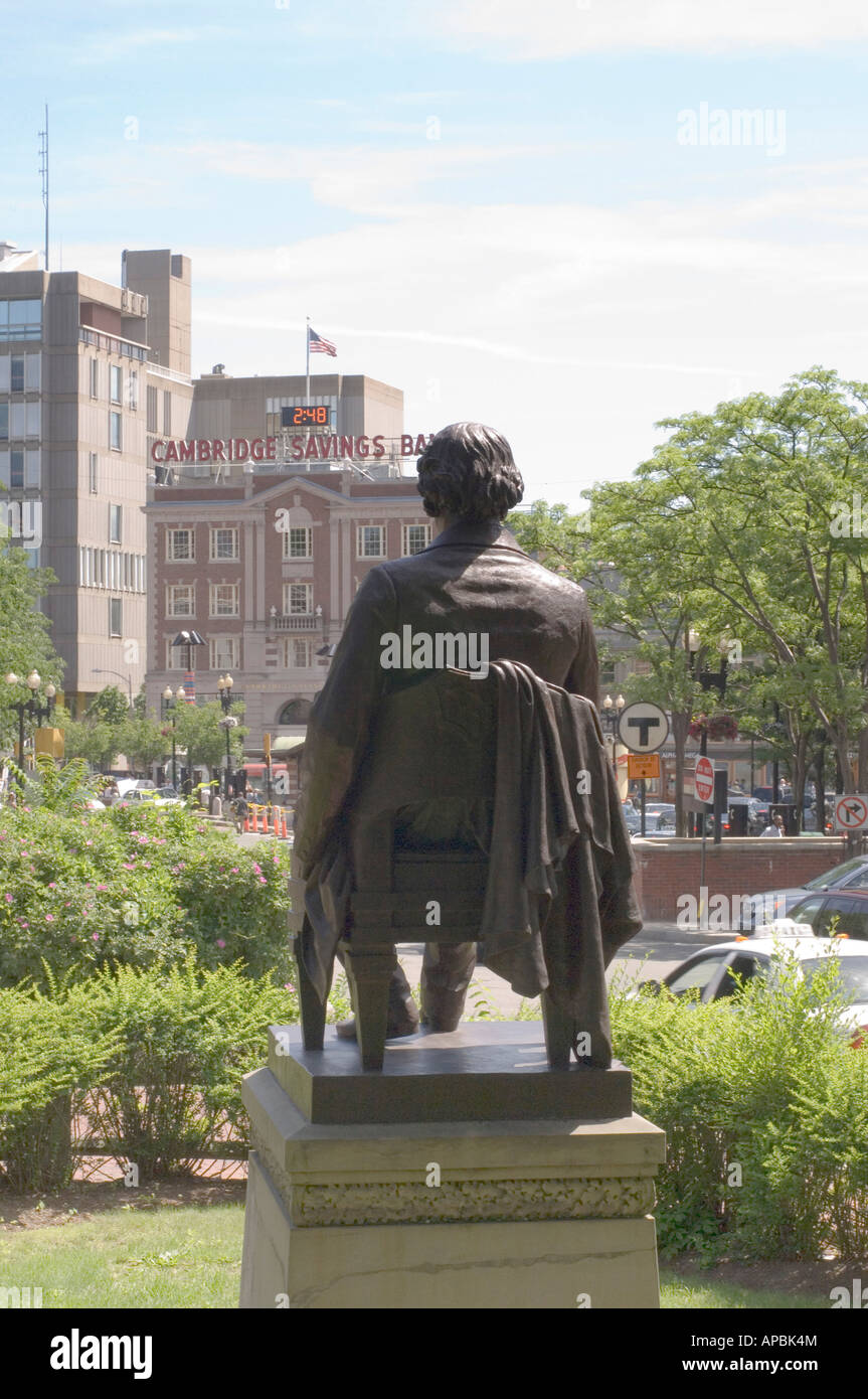 Charles Sumner Statue by Anne Whitney at Harvard Square in Cambridge Massachusetts Stock Photo