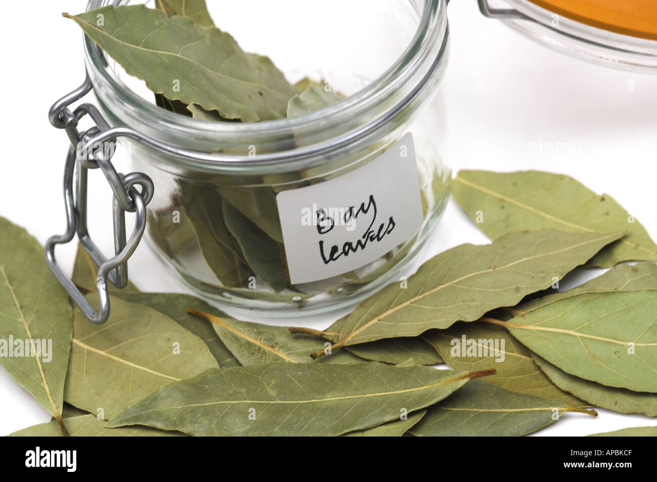 Herb Dried Bay Leaves Stock Photo Alamy