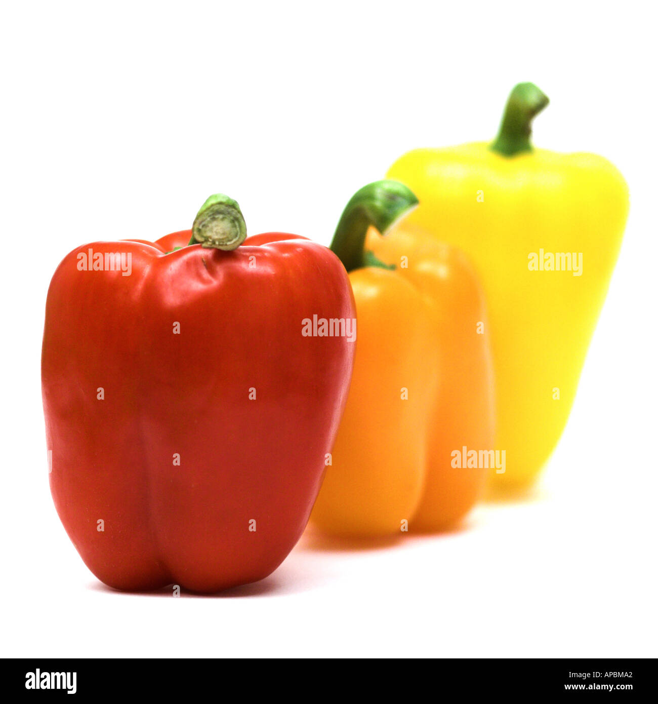 Red Orange Yellow Peppers Capsicum Coloured Peppers Stock Photo - Alamy