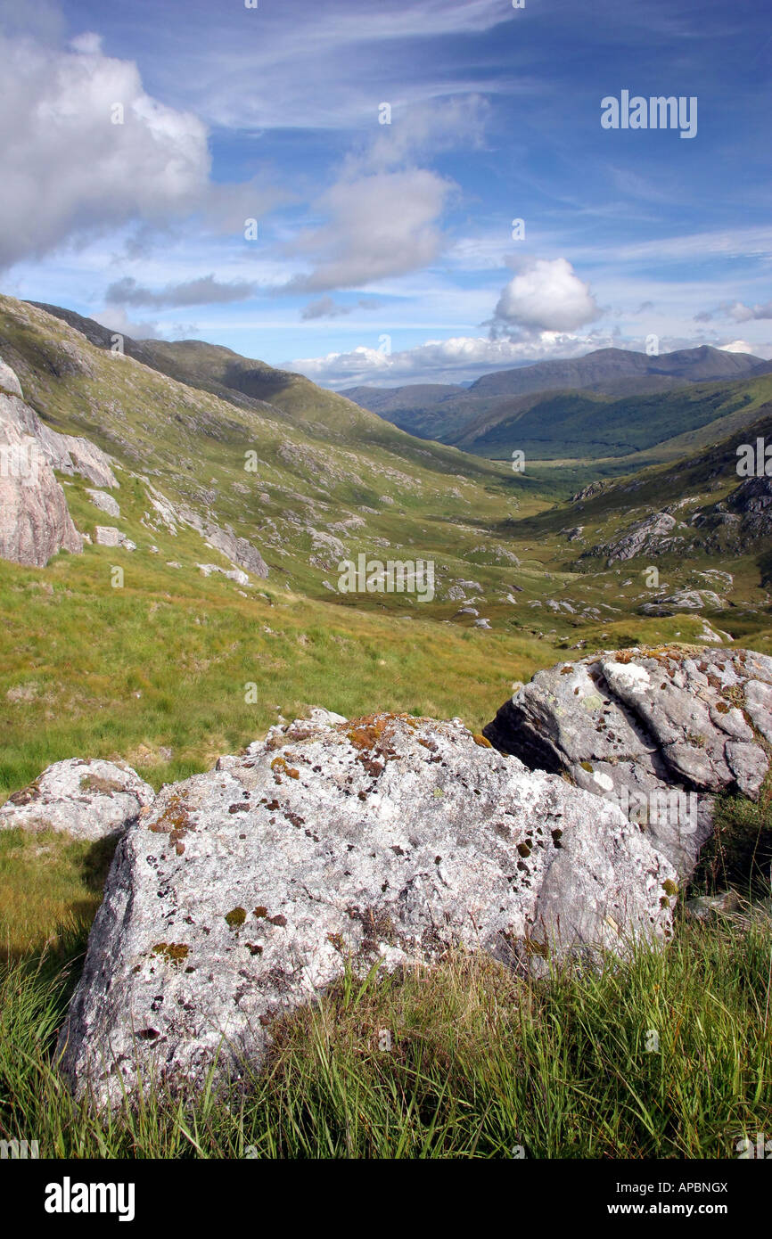 Looking down into Glen Desarry Stock Photo
