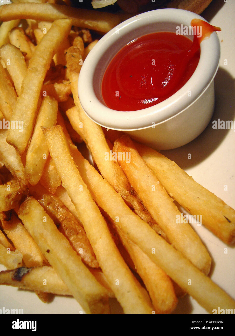 Still Life of French Fries and Ketchup Stock Photo Alamy