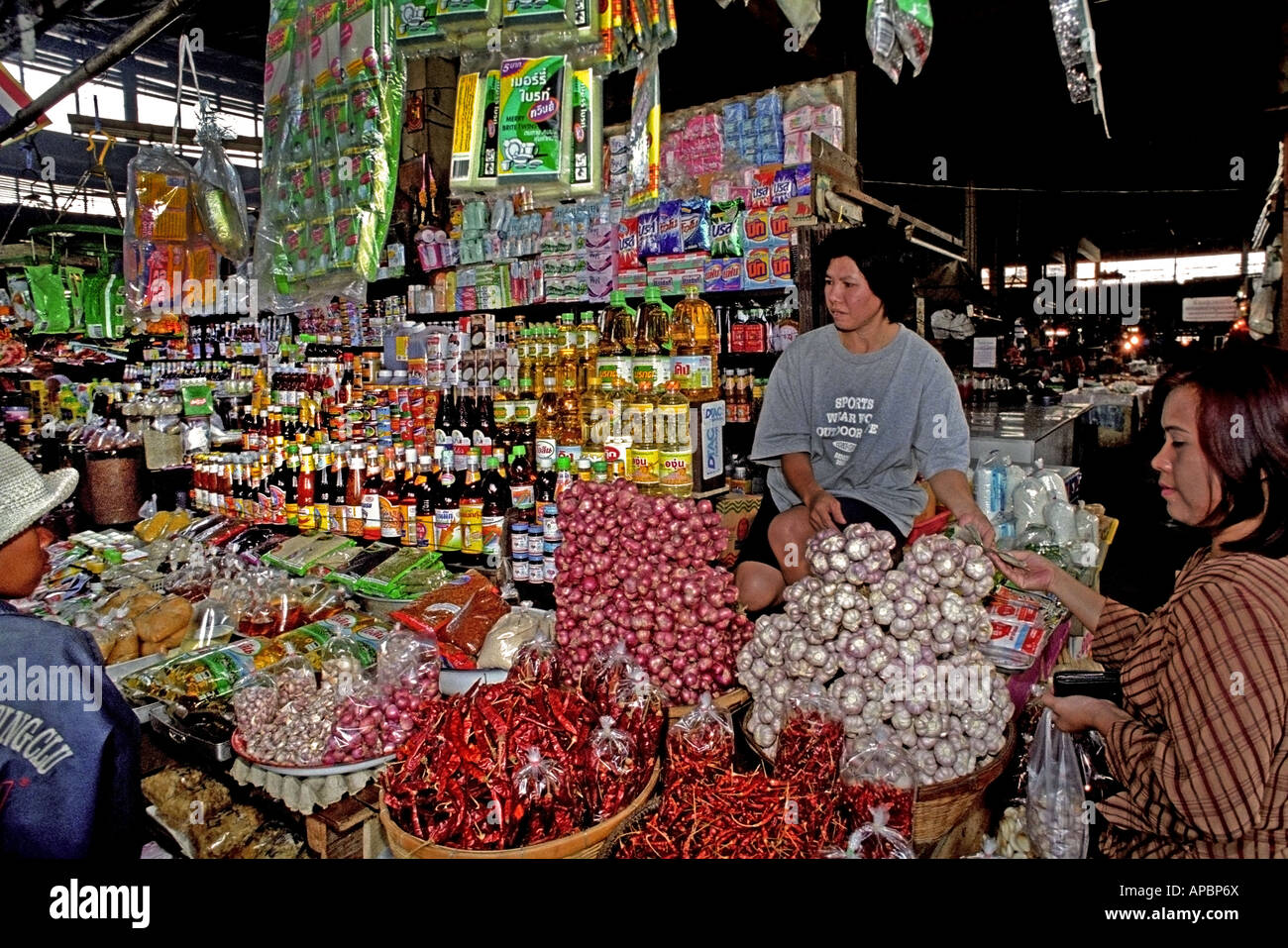 Bangkok Thailand Thai food market restaurant Stock Photo