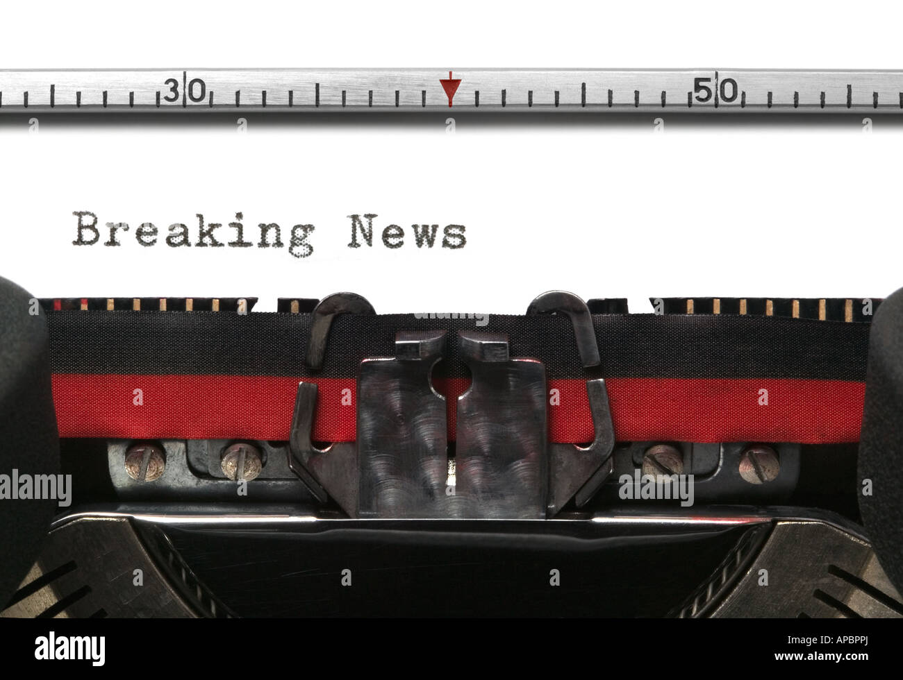Breaking News typed on an old typewriter Stock Photo