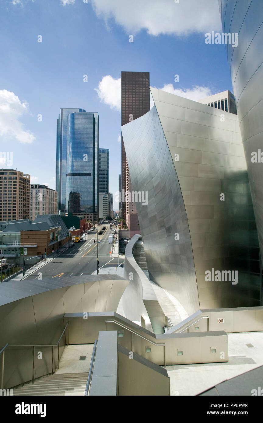 Disney Hall modern architecture downtown Los Angeles California USA Frank Geary Stock Photo