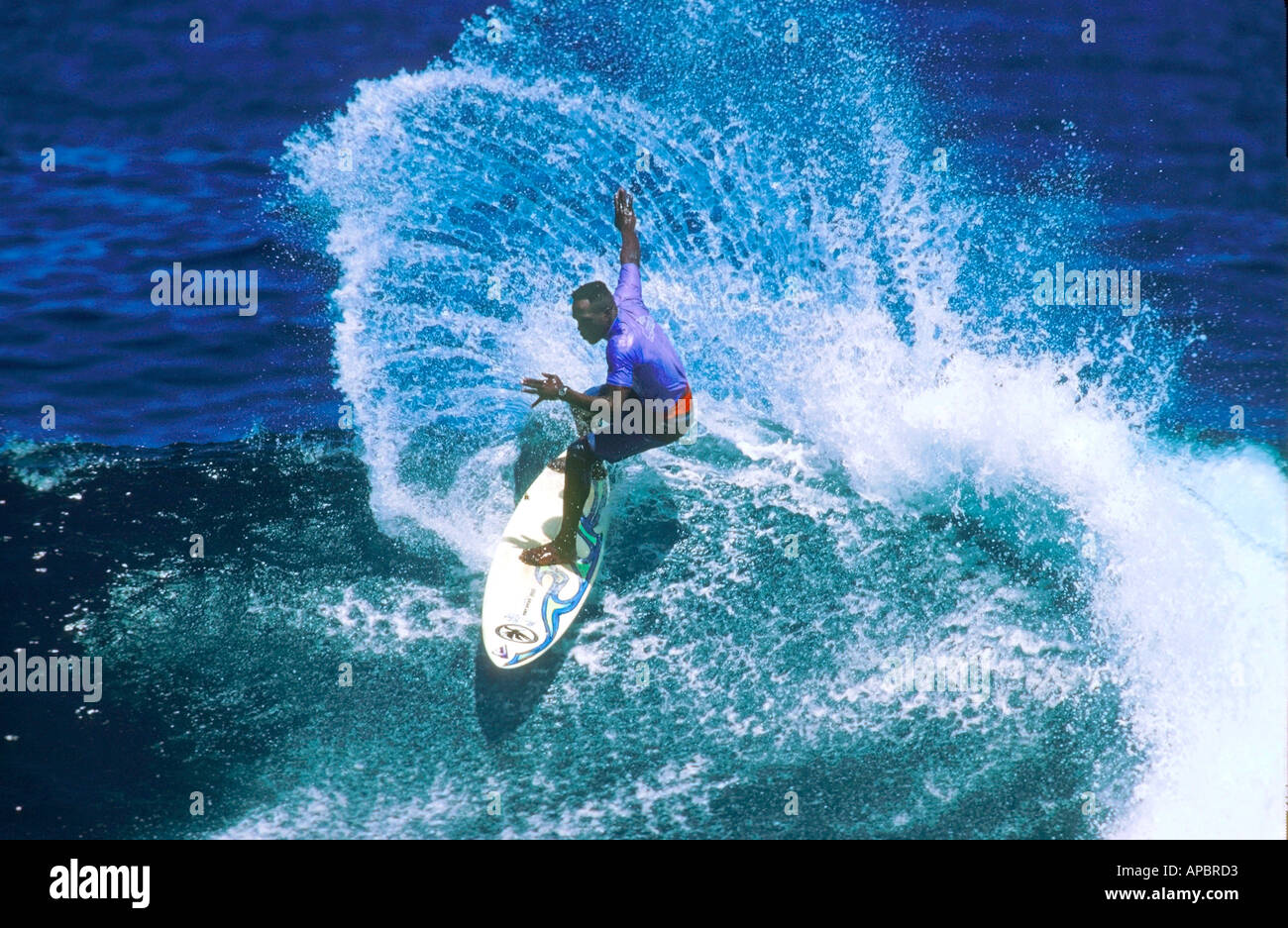 Surfing in Soup Bowl Barbados Stock Photo Alamy