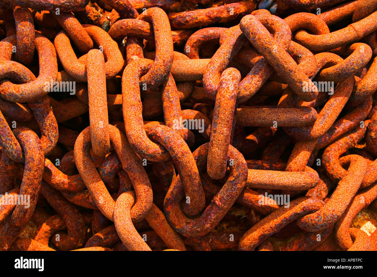 Rusty chain close up Stock Photo