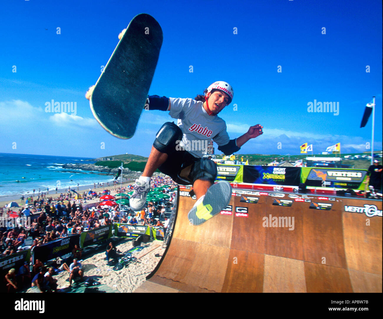 SKATEBOARDING ACTION AT THE RIP CURL BOARD MASTERS Stock Photo - Alamy